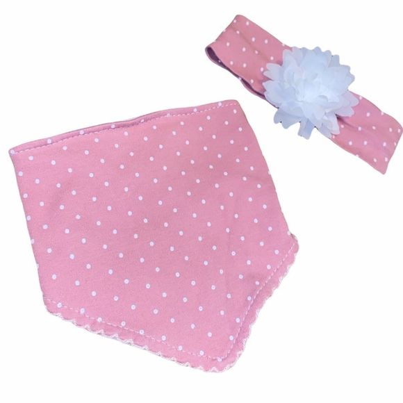 3/$15 Matching bib & bow floral set - Picture 4 of 6